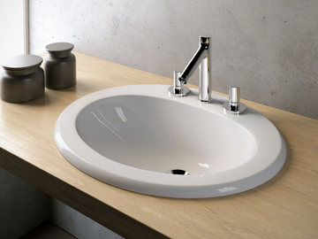 STANDARD - Inset oval ceramic washbasin by Olympia Ceramica - view 2